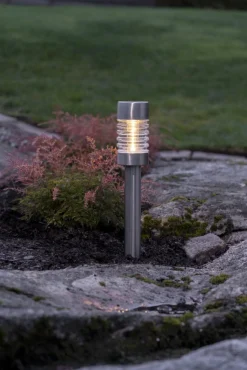 TERNI Solcells-pollare 42cm Silver