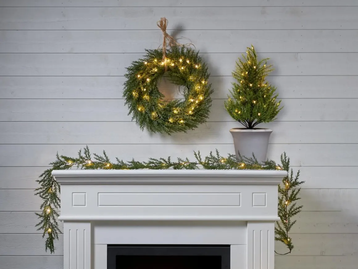 THUJA Girland Batteri 180cm Grön IP44