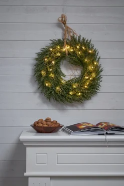 THUJA Krans Batteri 45cm 30LED Grön IP44