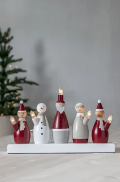 TOMTEFAMILJ Ljusstake 5L 33,5cm Flerfärgad