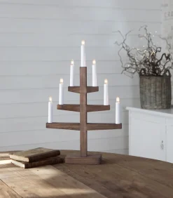 TRAPP Ljusstake 7L 54cm Brun