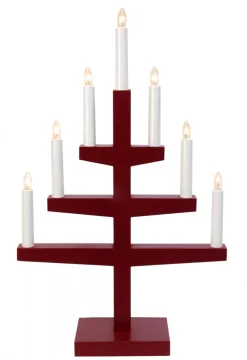 TRAPP Ljusstake 7L 54cm Röd