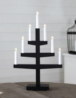 TRAPP Ljusstake 7L 54cm Svart