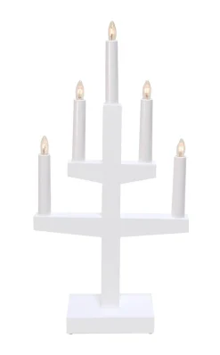 TRAPP Ljusstake 5L 46cm Vit