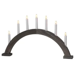 TRAPP Träljusstake 7L 34cm Båge Brun