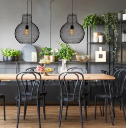 TRASSEL Taklampa Rund 45cm Svart