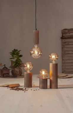 TUB Sladdställ E27 15cm Trä/Valnötsfärg