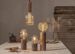 TUB Sladdställ E27 15cm Trä/Valnötsfärg