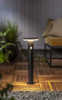 VALLETTA Solcells-pollare Sensor 50cm Svart