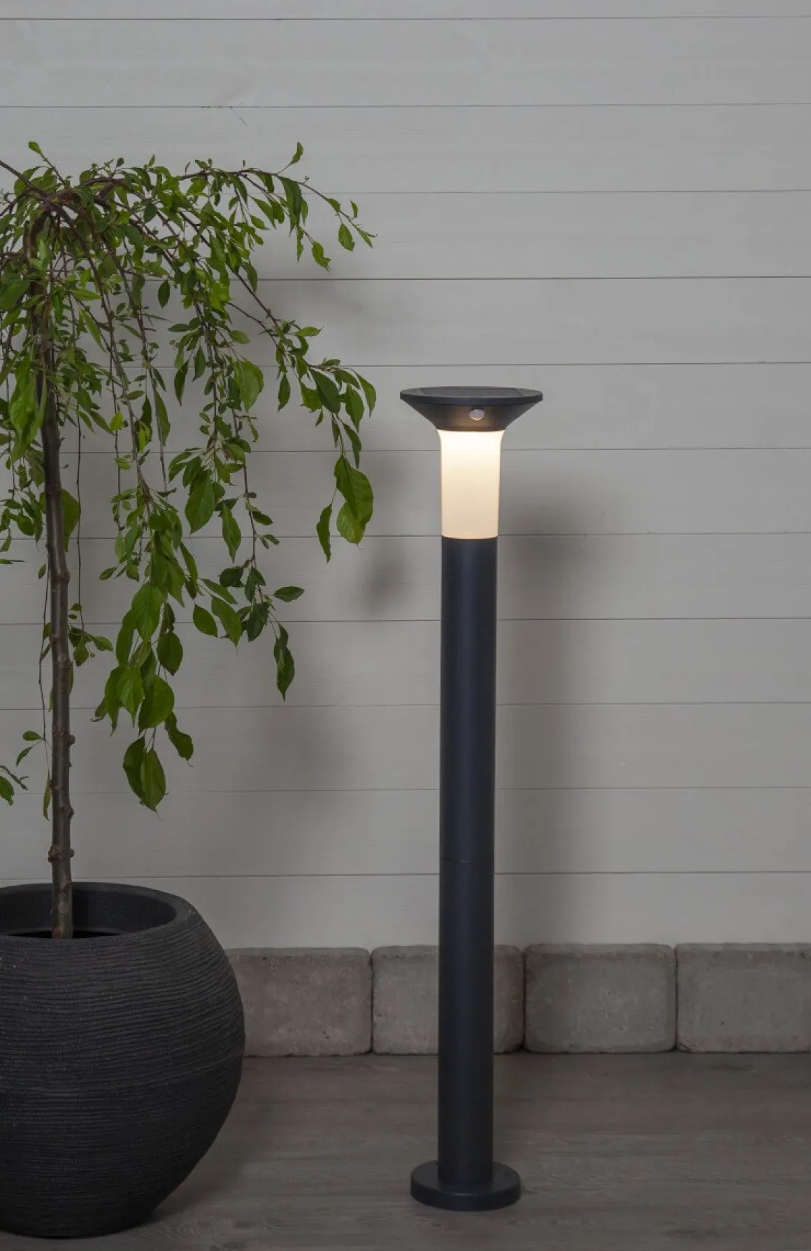 VALTA Solcells-pollare Sensor 55/90cm Grafit