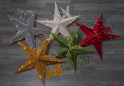 VELVET Pappersstjärna 60cm 40LED Grå