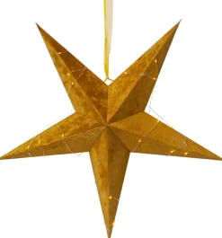 VELVET Pappersstjärna 60cm 40LED Guld