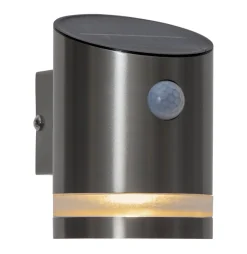 VENICINI Vägglykta Solcell Sensor 12,5cm Silver