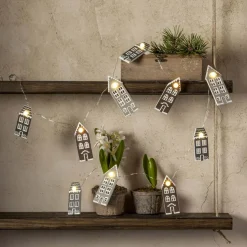 VILLA Ljusslinga Batteri 13,5mm 10LED Varmvit/Brun