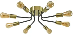 VINCENT Plafond 8L 60cm Svart/Borstad Mässing