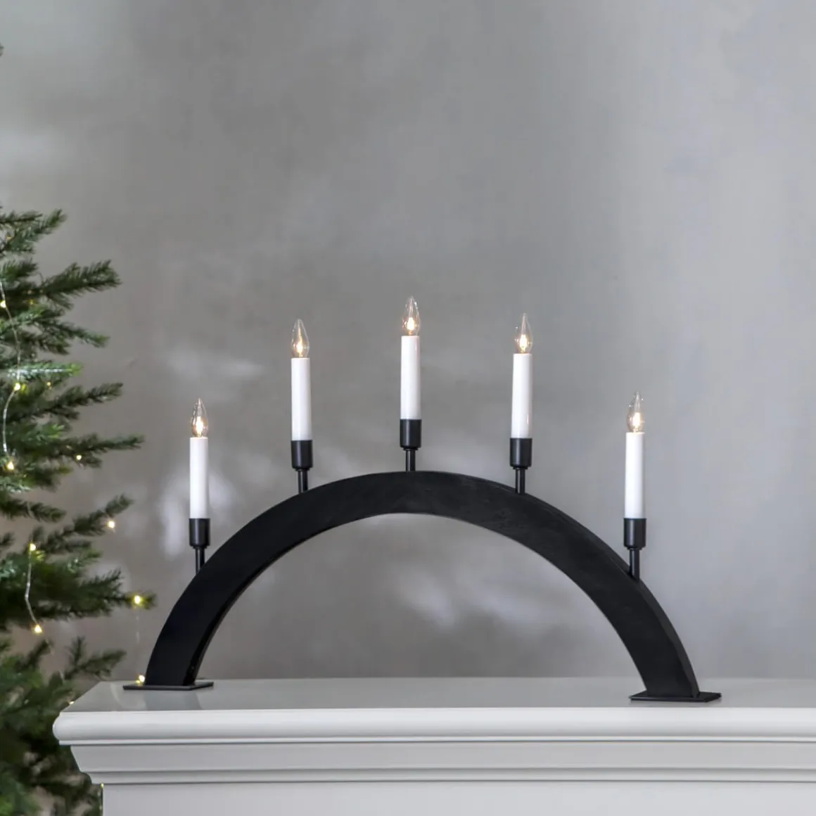 VIND Ljusstake 5L 57cm Svart