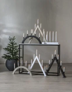 VIND Ljusstake 5L 40cm Vit