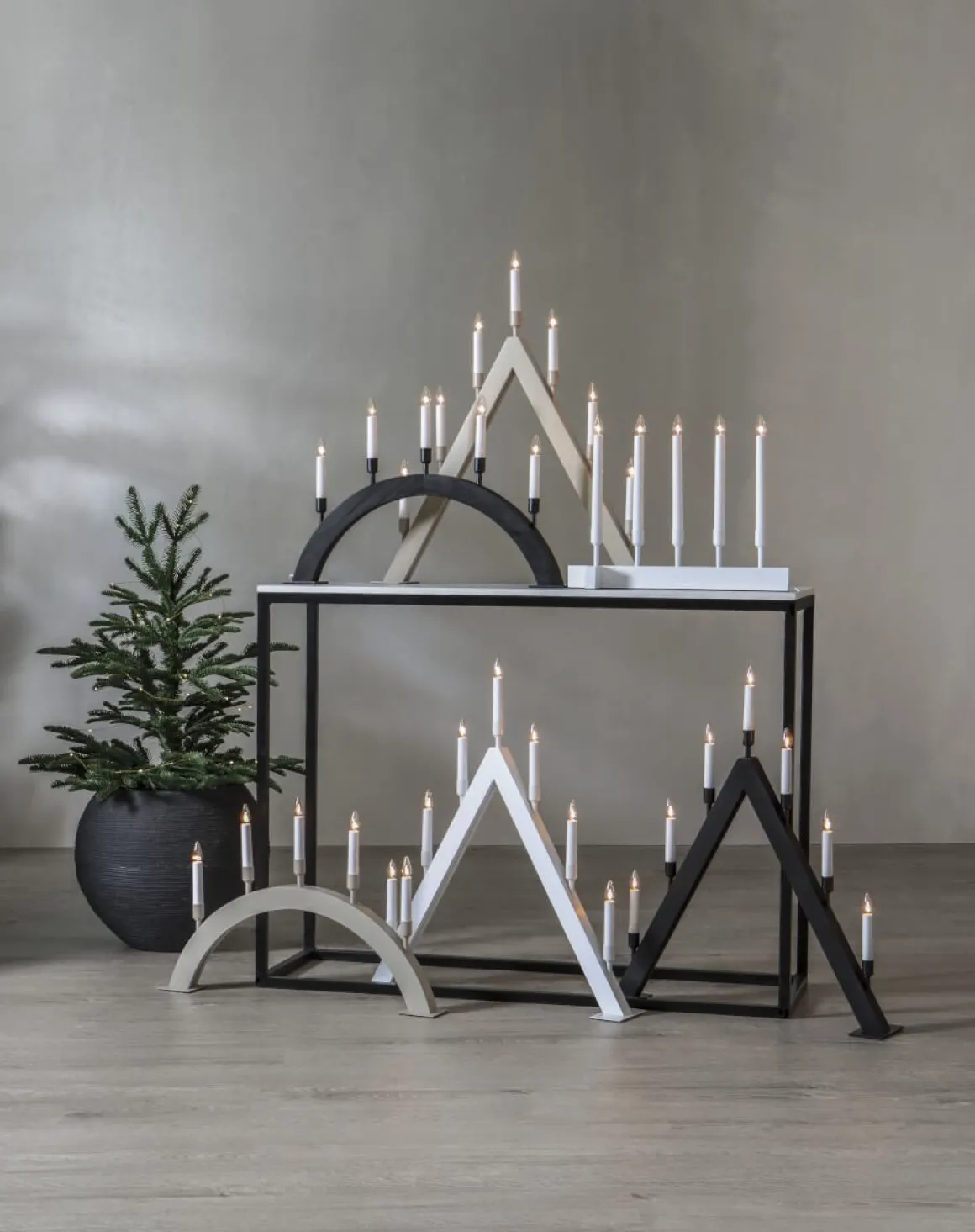 VIND Ljusstake 5L 40cm Vit