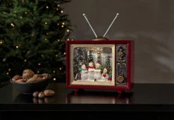 VINTER Inomhusdekoration RetroTV Batteri 19cm Röd