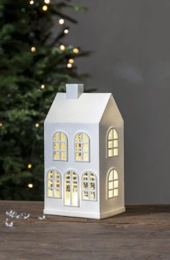VINTER Inomhusdekoration Hus Batteri 22,5cm Vit