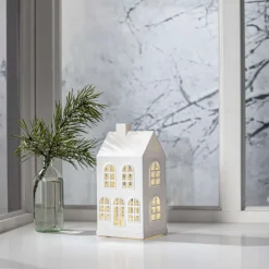 VINTER Inomhusdekoration Hus Batteri 22,5cm Vit