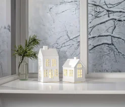 VINTER Inomhusdekoration Hus Batteri 22,5cm Vit
