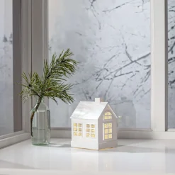 VINTER Inomhusdekoration Hus Batteri 15,5cm Vit