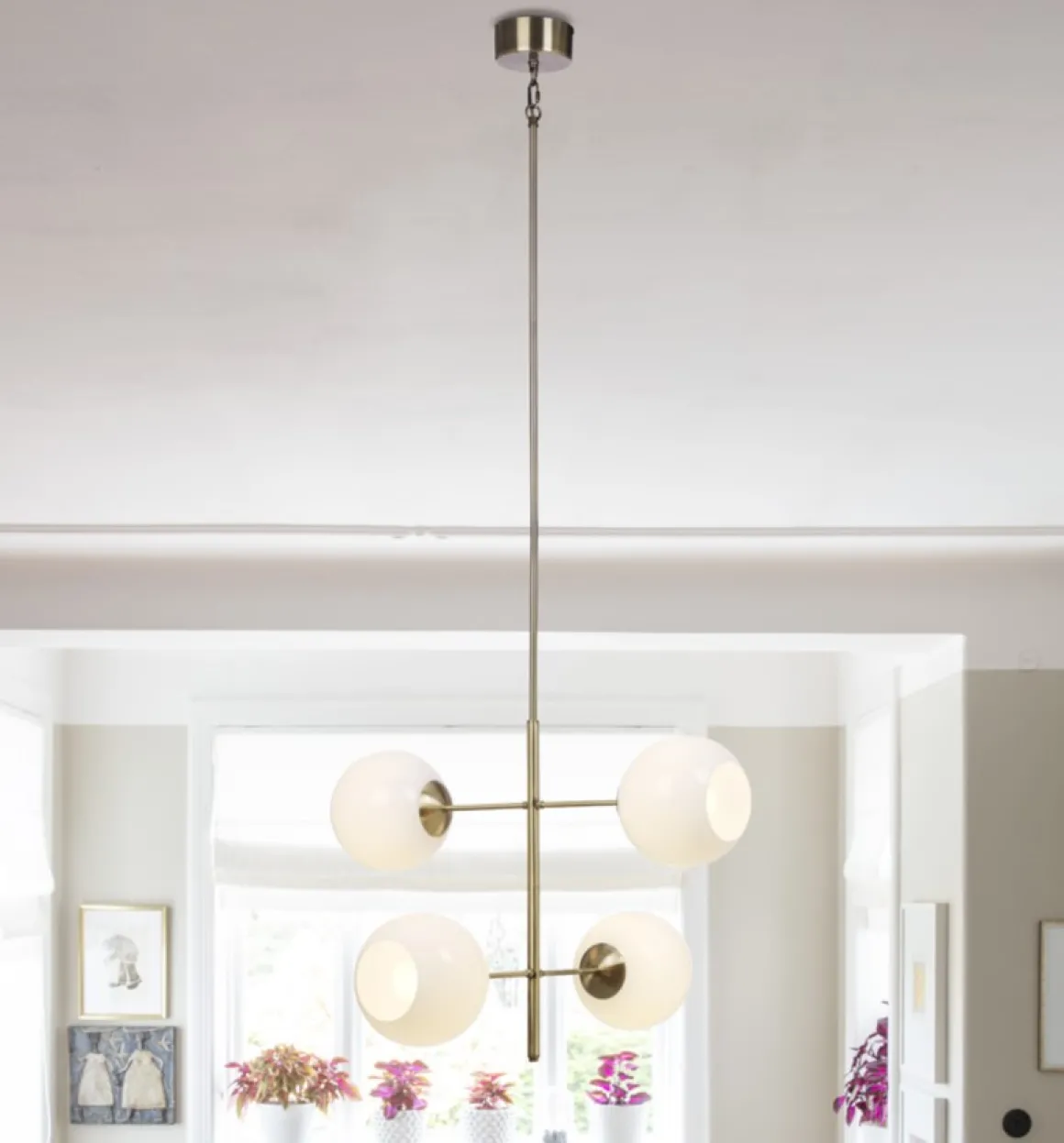 VRI Takpendel 4a 730mm Antikmässing/Opalvit