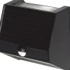 WALLY 50/5 LUMEN Solcells-vägglykta 11cm Svart