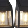 WALLY FILAMENT Solcells-vägglykta 2-Pack 13,5cm Svart