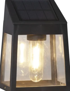 WALLY FILAMENT Solcells-vägglykta 2-Pack 13,5cm Svart