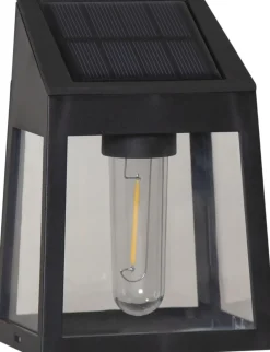 WALLY FILAMENT Solcells-vägglykta 2-Pack 13,5cm Svart