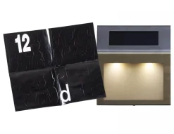 WALLY Husnummerskylt Solcell 20cm Silver