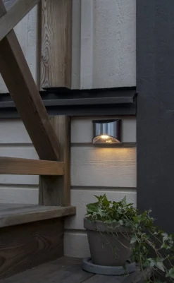 WALLY Vägglykta Solcell 2-Pack 8cm Silver