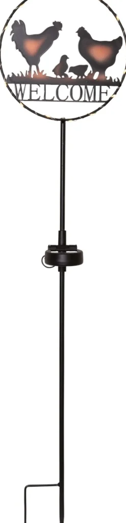 WELCOME Solcellsdekoration 75cm Svart