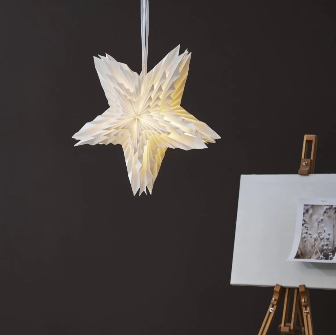 WHITE Pappersstjärna 50cm Vit