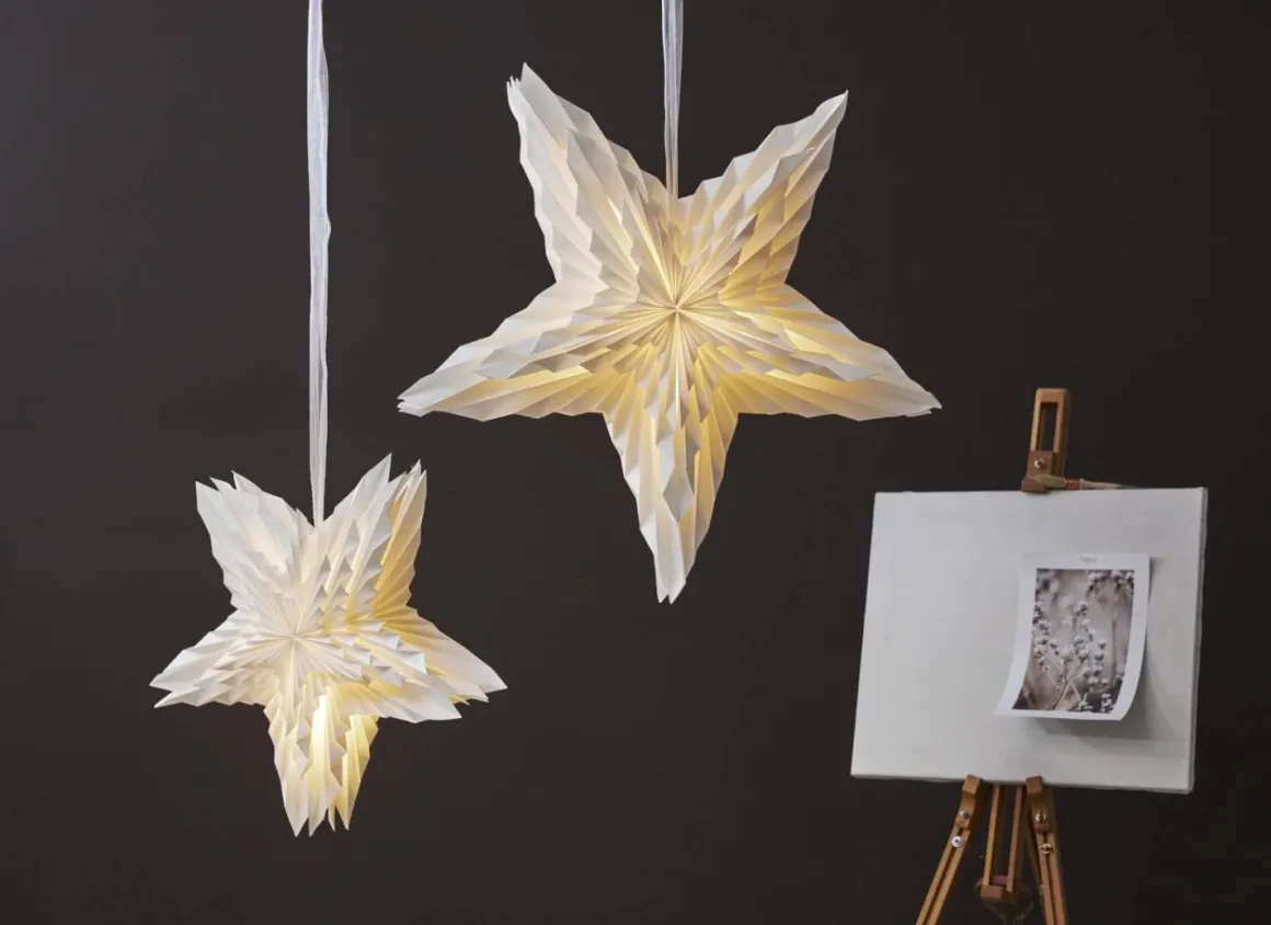 WHITE Pappersstjärna 50cm Vit