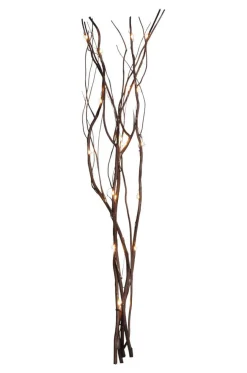 WILLOW DEWDROP Dekorationskvist 8cm 24LED Brun