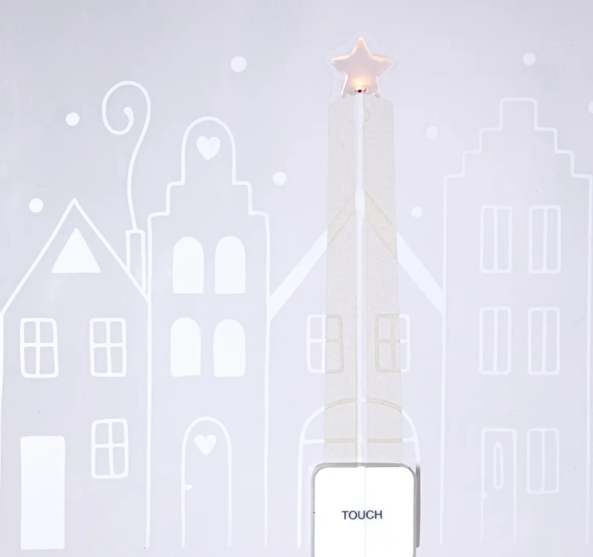 WINDO Inomhusdekoration Hus Batteri 21cm Vit