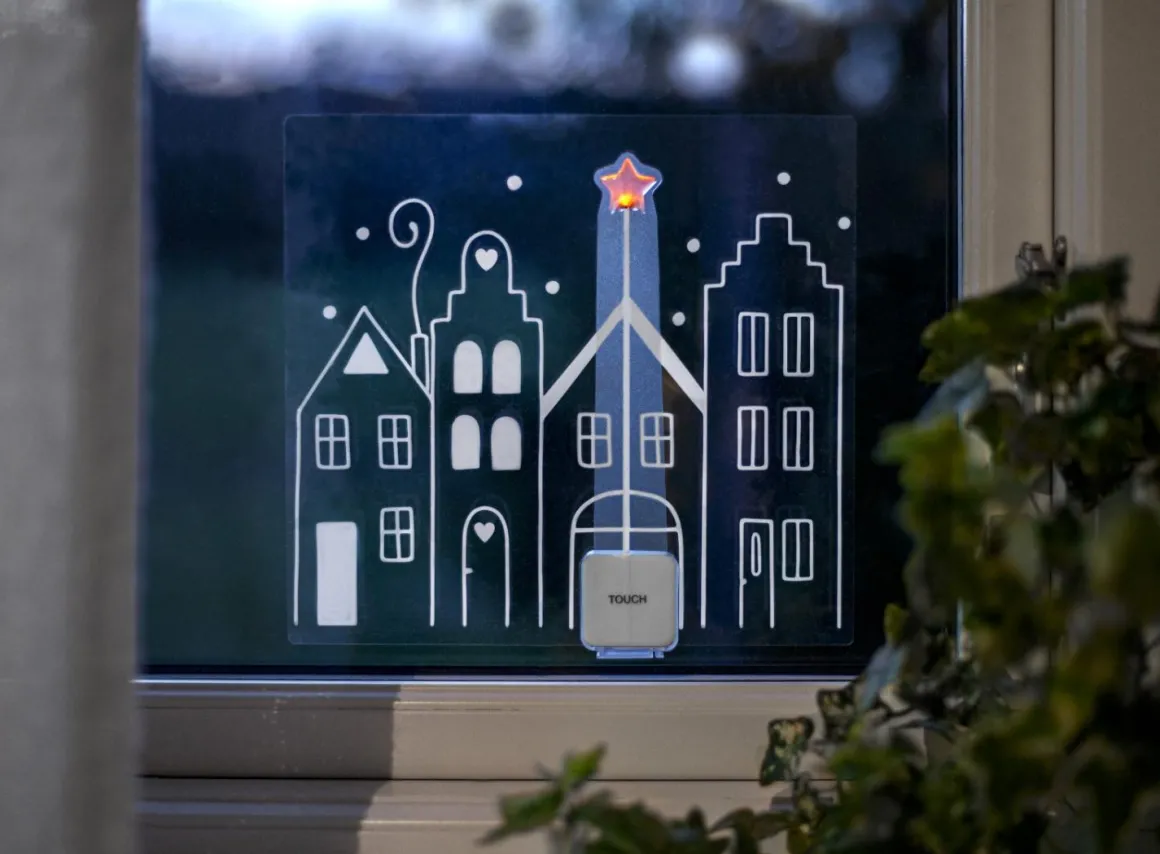 WINDO Inomhusdekoration Hus Batteri 21cm Vit