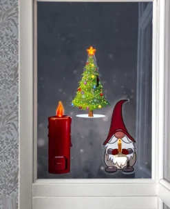 WINDO Inomhusdekoration Tomte Batteri 24cm Flerfärgad