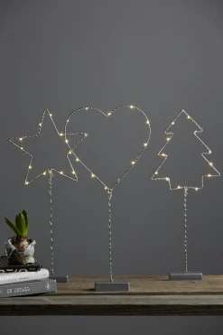 WIRY GRAN Bordsdekoration 16cm 12LED Grå