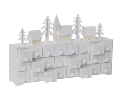 YULETIDE Adventskalender Stugby 22,5cm Vit