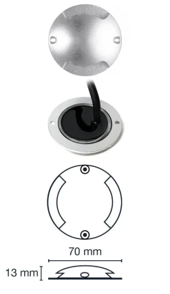 ZENIT DUO Decklight 7cm 12V Silver IP67